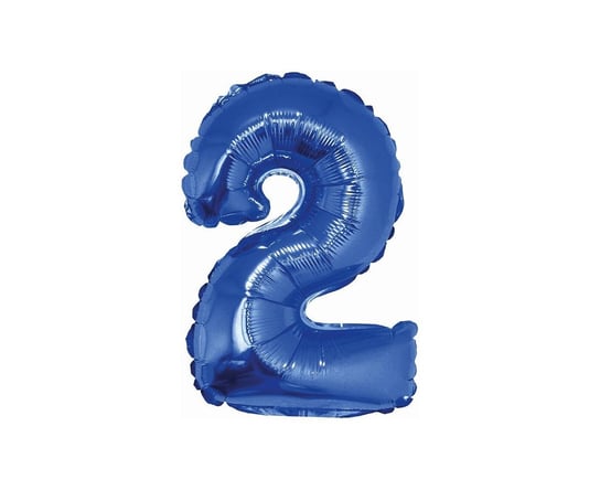 Balon foliowy, cyfra 2, niebieski, 35 cm GoDan