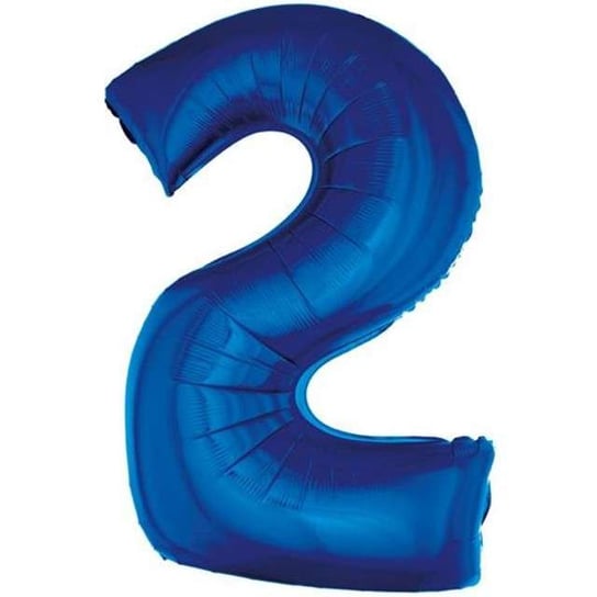 Balon foliowy, cyfra 2, niebieski, 86 cm GoDan