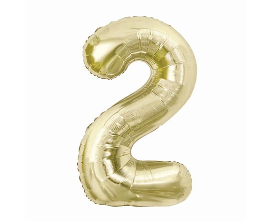 Balon Foliowy Cyfra 2 Złoty Szampański 85Cm Urodziny Inna marka