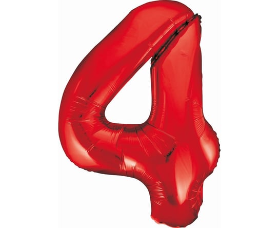 Balon foliowy, cyfra 4, 85 cm, czerwony GoDan