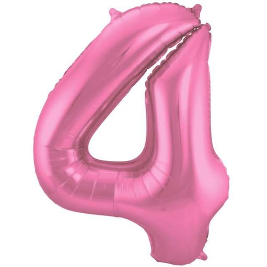 Balon foliowy, cyfra 4, 86 cm, różowy Folat