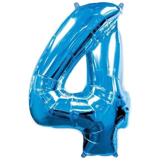Balon foliowy, cyfra 4, niebieski, 101 cm Flexmetal