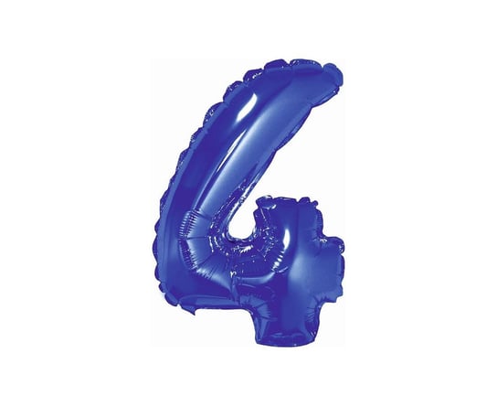 Balon foliowy, cyfra 4, niebieski, 35 cm GoDan