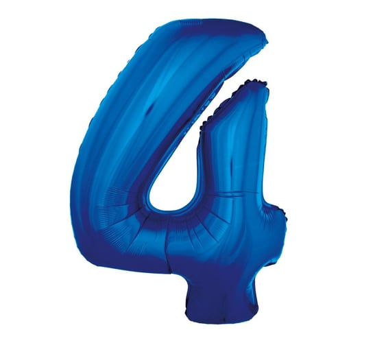 Balon foliowy, Cyfra 4, niebieski, 92 cm GoDan
