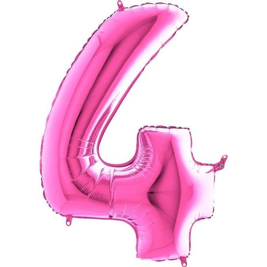 Balon Foliowy Cyfra 4 Różowa Fuksja - 102 cm Grabo GRABO