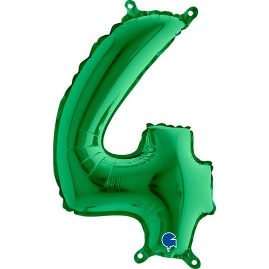 Balon foliowy cyfra 4 zielony, 35 cm GRABO