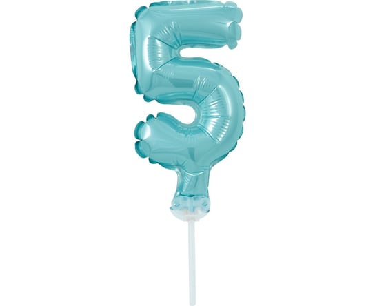 Balon foliowy, cyfra 5, 13 cm, błękitny GoDan