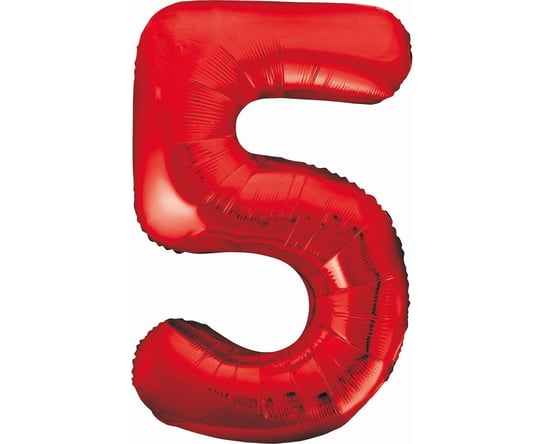 Balon foliowy, cyfra 5, 85 cm, czerwony GoDan