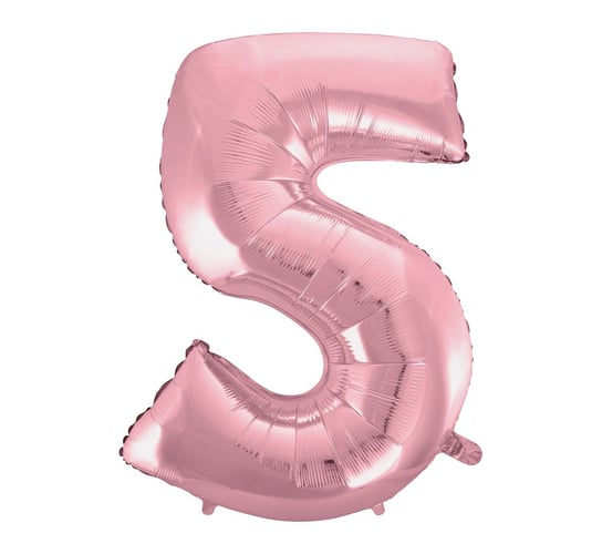 Balon foliowy, Cyfra 5, 92 cm, różowy GoDan