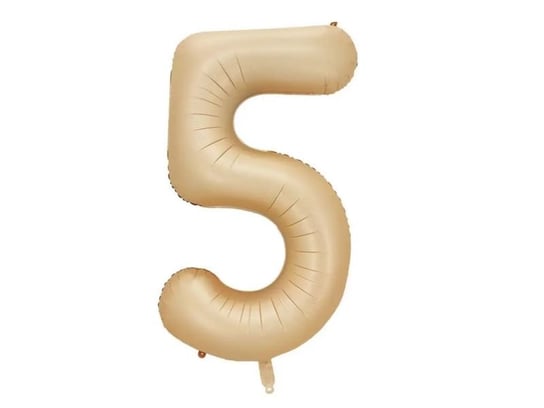 Balon foliowy "cyfra 5", beżowa, 100 cm [balon na hel] PartyPal