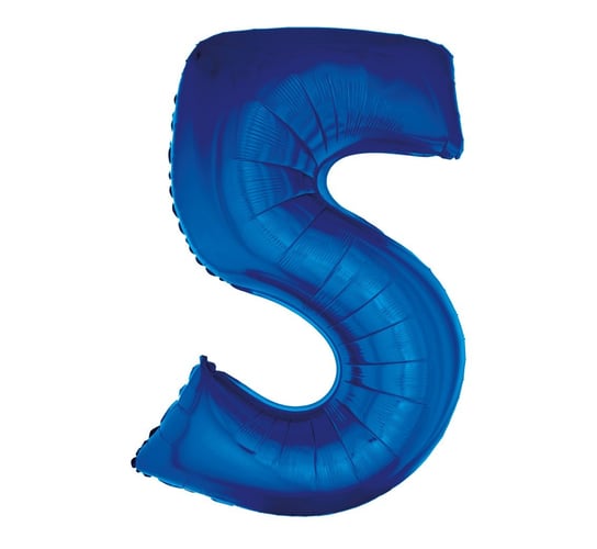 Balon foliowy, Cyfra 5, niebieski, 92 cm GoDan