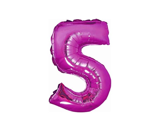 Balon foliowy, cyfra 5, różowy, 35 cm GoDan