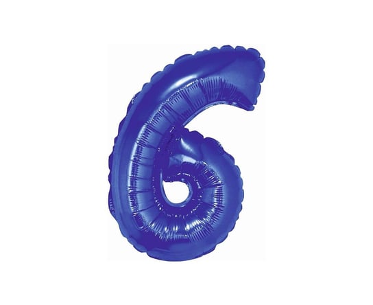 Balon foliowy, cyfra 6, niebieski, 35 cm GoDan