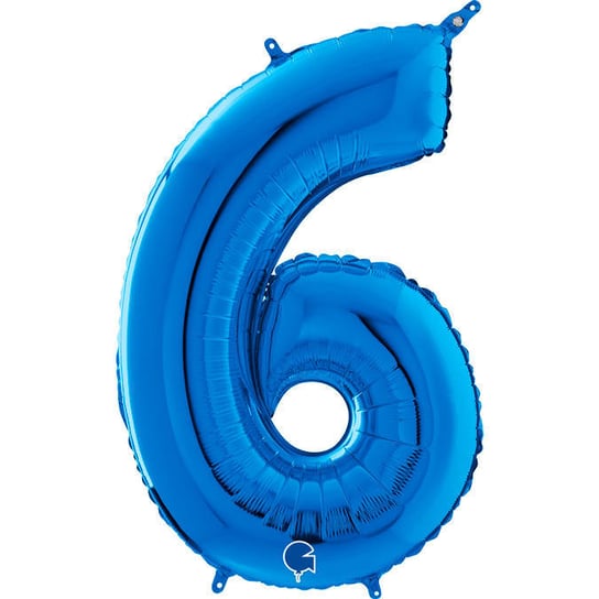 Balon Foliowy Cyfra 6 Niebieski, 66 cm Grabo GRABO