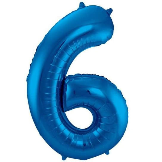 Balon foliowy, cyfra 6, niebieski, 86 cm Folat