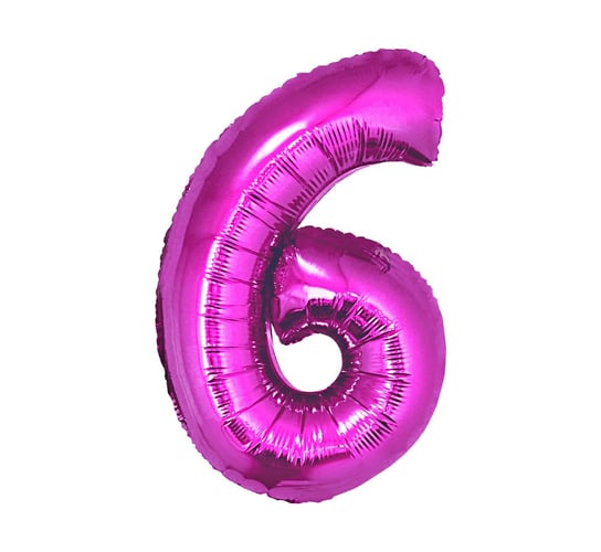 Balon foliowy, cyfra 6, różowy, 86 cm GoDan