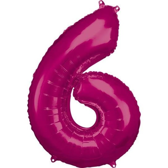 Balon foliowy cyfra 6 różowy 88 cm Riethmuller