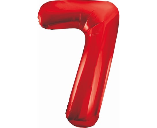 Balon foliowy, cyfra 7, 85 cm, czerwony GoDan