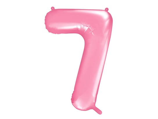 Balon foliowy, Cyfra 7, 86 cm, różowy PartyDeco