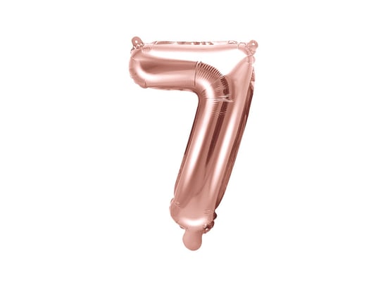Balon foliowy, cyfra 7, różowy, 35 cm PartyDeco