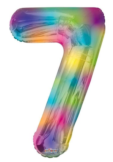 Balon Foliowy Cyfra 7 Tęczowa Rainbow, 86 cm Inny producent