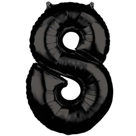 Balon foliowy, cyfra 8, 66 cm, czarny Amscan
