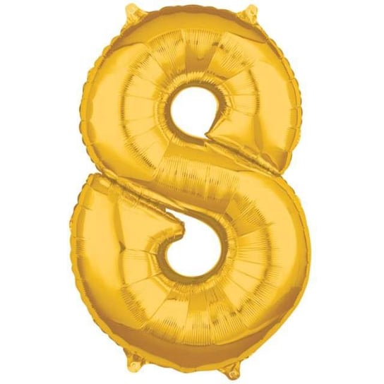 Balon foliowy, cyfra 8, 66 cm, złoty Amscan