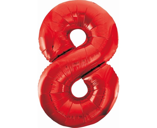 Balon foliowy, cyfra 8, 85 cm, czerwony GoDan
