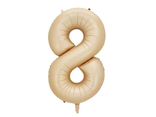 Balon foliowy "cyfra 8", beżowa, 100 cm [balon na hel] PartyPal