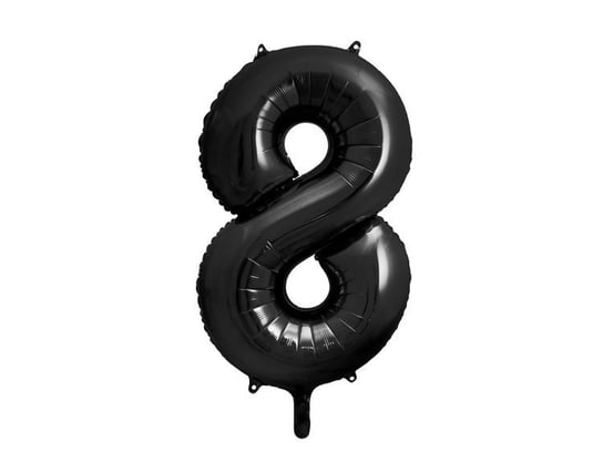 Balon foliowy, cyfra 8, czarna, 86 cm PartyDeco