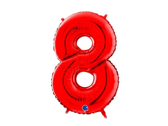 Balon foliowy cyfra 8 czerwona - 66 cm - 1 szt. Grabo Balloons