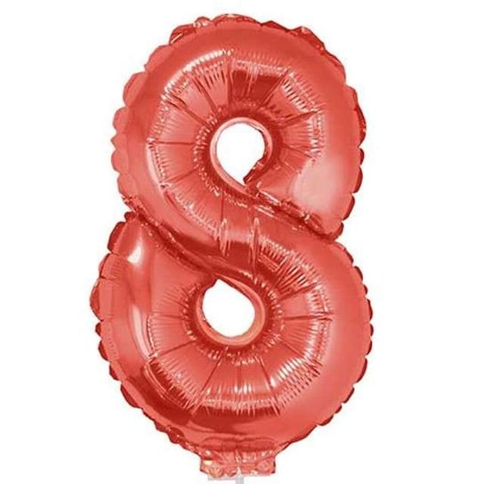 Balon foliowy, cyfra 8, czerwony, 40 cm Funny Fashion