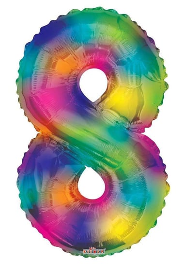 Balon Foliowy Cyfra 8 Tęczowa Rainbow, 86 cm Inny producent