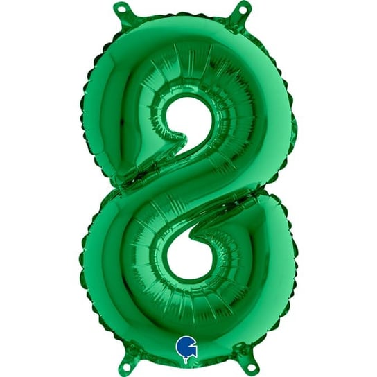 Balon foliowy cyfra 8 zielony, 35 cm GRABO