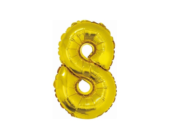 Balon foliowy, Cyfra 8, złota, 35 cm GoDan