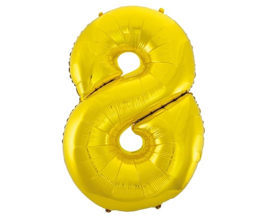 Balon foliowy, Cyfra 8, złota, 85 cm GoDan