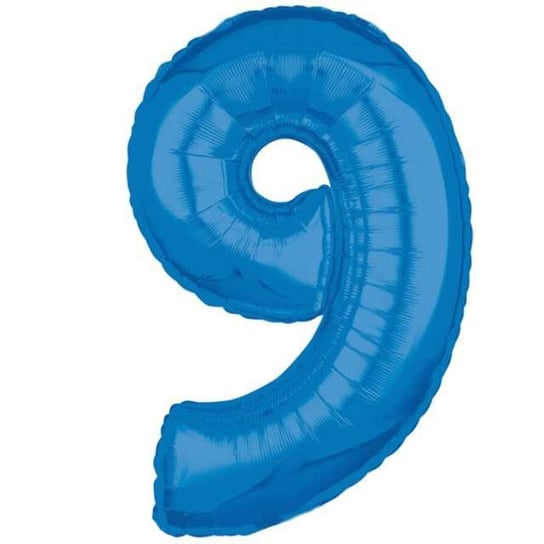 Balon foliowy, cyfra 9, 66 cm, niebieski Amscan