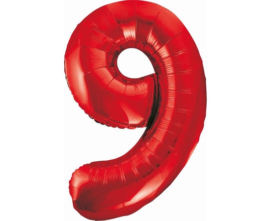 Balon foliowy, cyfra 9, 85 cm, czerwony GoDan