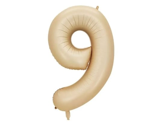 Balon foliowy "cyfra 9", beżowa, 100 cm [balon na hel] PartyPal