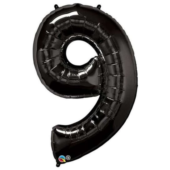 Balon foliowy, cyfra 9, czarny, 86 cm Qualatex