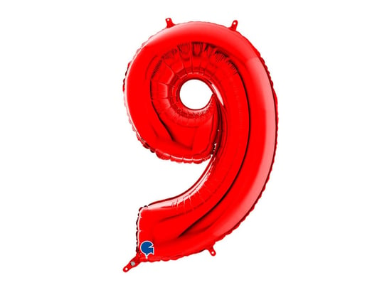 Balon foliowy cyfra 9 czerwona - 66 cm - 1 szt. Grabo Balloons