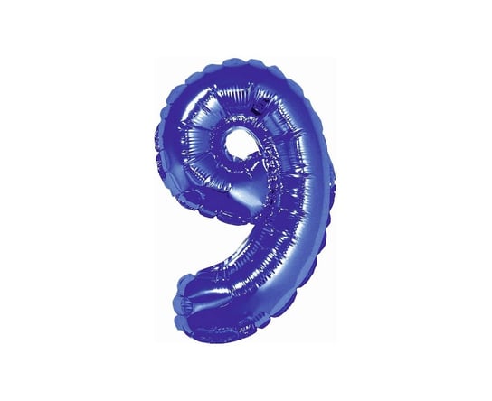 Balon foliowy, cyfra 9, niebieski, 35 cm GoDan