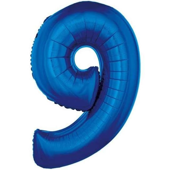 Balon foliowy, cyfra 9, niebieski, 86 cm GoDan