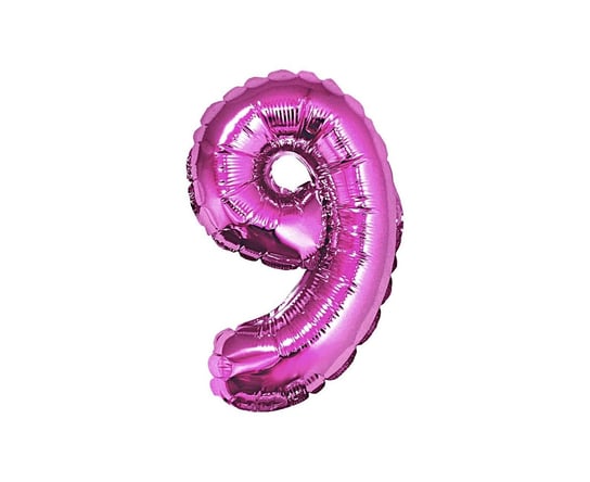 Balon foliowy, cyfra 9, różowy, 35 cm GoDan