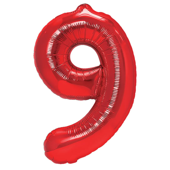 Balon foliowy czerwony cyfra liczba "9" numer 40cm somgo