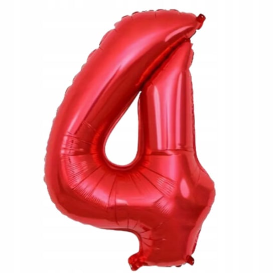 Balon Foliowy Czerwony Duża Cyfra 4 80 Cm Urodziny Inna marka