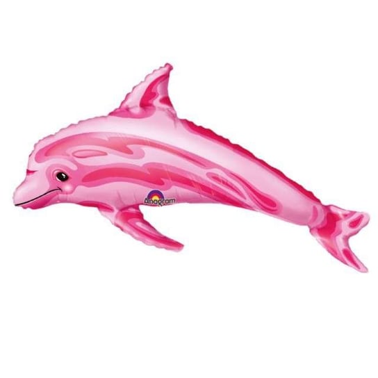 Balon foliowy, Delfin, różowy, 14" Amscan