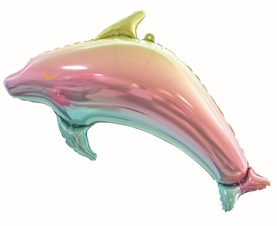 Balon foliowy, Delfin, tęczowy, 93 cm GoDan