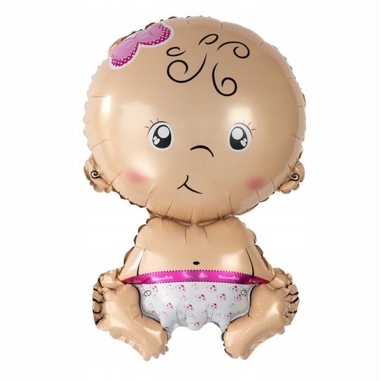 Balon Foliowy dla Baby Shower - Motyw BOBAS GIRL z Nadrukiem roczeń, XL PartyPal