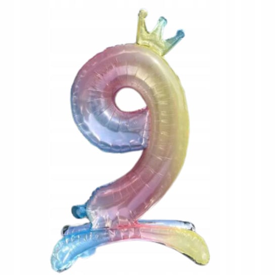 Balon Foliowy Duża Cyfra Stojąca 9 Kolorowa 80 Cm Urodziny Inna marka